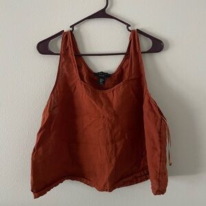 Tahari XL linen Rust Orange Sleeveless Top